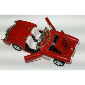 Route 66 Historic Vintage Red 1957 Chevy Convertible Model Car